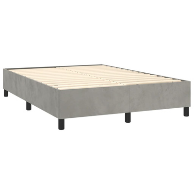vidaXL Łóżko kontynentalne z materacem, jasnoszare, aksamit, 140x190cm wariant 7