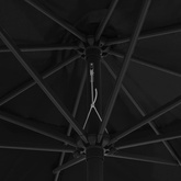 Parasol ogrodowy na metalowym słupku, 390 cm, czarny