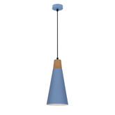 Lampa wisząca niebieska metalowa + drewno Faro Ledea 50101258