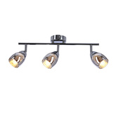 Lampa sufitowa MILTON listwa ze szklanymi kloszami regulowana 3-punktowa do kuchni