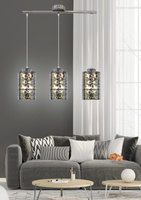 Lampa wisząca chromowa szklany klosz 3D 3x40W Nocturno Candellux 33-57709
