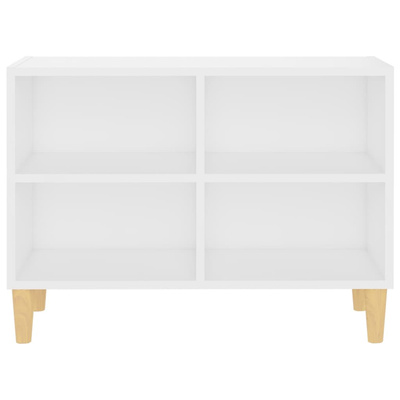 vidaXL Szafka pod TV z drewnianymi nóżkami, biała, 69,5x30x50 cm