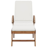 vidaXL Leżaki z poduszkami, 2 szt., lite drewno tekowe, kremowe