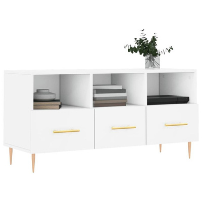 Szafka pod TV, biała, 102x36x50 cm, materiał drewnopochodny vidaXL