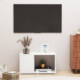 vidaXL Szafka pod TV, biała, 60x24x32 cm, materiał drewnopochodny