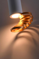 Lampa sufitowa tuba biało‑złota metalowa GU10 natynkowa Candellux