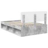 Ramka łóżka Szary beton 135 x 190 cm Lite drewno sosnowe