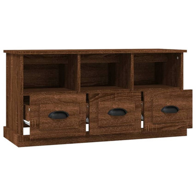 vidaXL Szafka pod TV, brązowy dąb, 100x35x50cm materiał drewnopochodny