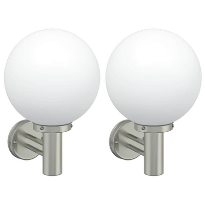 Zewnętrzna lampa ścienna 2 pcs Srebrny 28 x 25 x 38 cm