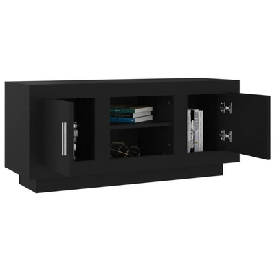 vidaXL Szafka pod TV, czarna, 102x35x45 cm, materiał drewnopochodny