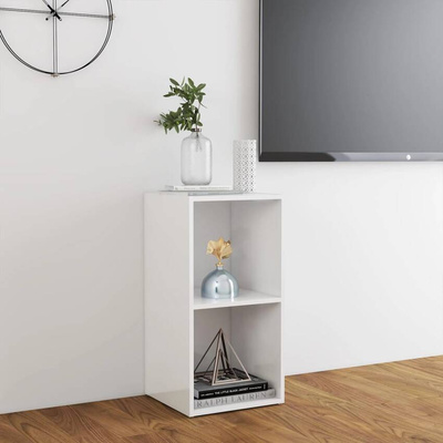 vidaXL Szafka pod TV, wysoki połysk, biała, 72x35x36,5 cm