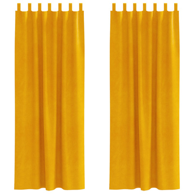 Zasłony zaciemniające 2 pcs Musztardowy Żółty 140 x 225 cm