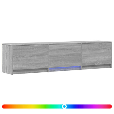 Szafka RTV z LED 165x34x40 cm Szary Sonoma Drewno inżynieryjne