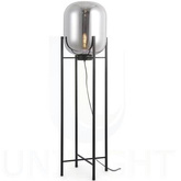 Lampa stojąca 160cm Dymiony klosz