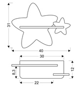 Kinkiet LED 5W dla dziecka żółto-szary gwiazdka Star Candellux 21-75611