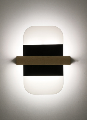 April lampa kinkiet drewniany 1x6 led czarny+biały