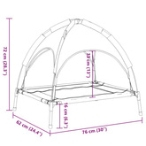 vidaXL Legowisko dla psa, z baldachimem, antracytowe, tkanina i stal