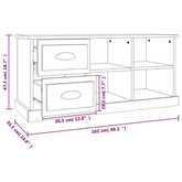 vidaXL Szafka pod TV, czarna, 102x35,5x47,5cm, materiał drewnopochodny