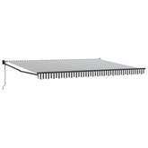 Zwijana markiza, antracytowo-biała, 4,5x3m, tkanina i aluminium