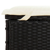 Leżak z półokrągłym daszkiem, czarny, 211x57x140 cm, rattan PE vidaXL