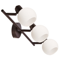Lampa sufitowa Grano listwa ze szklanymi kloszami 3-punktowa do salonu