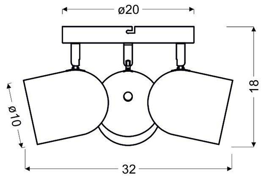 Lampa sufitowa 3xE27 32cm biała AZURO 98-63274