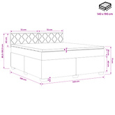 Łóżko Box Spring z materacem i LED Ciemny brąz 140 x 190 cm
