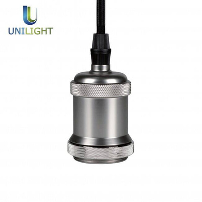 Lampa wisząca retro E27 - nikiel - 1m