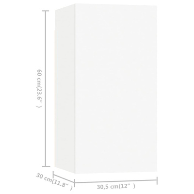 vidaXL Szafki telewizyjne, 7 szt., białe, 30,5x30x60 cm, płyta wiórowa