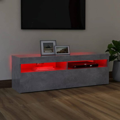 vidaXL Szafka pod TV z oświetleniem LED, szarość betonu, 120x35x40 cm wariant 4