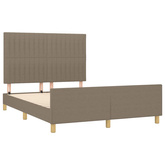 vidaXL Rama łóżka z zagłówkiem, taupe, 140x190 cm, obita tkaniną