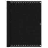 Parawan balkonowy, czarny, 120x400 cm, HDPE