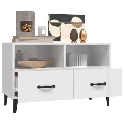 vidaXL Szafka pod TV, biała, wysoki połysk, 80x36x50 cm wariant 6