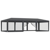 vidaXL Namiot imprezowy z 8 ścianami z siatki, antracyt, 9x4 m, HDPE