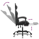 vidaXL Obrotowy fotel gamingowy z podnóżkiem, czarno-szary model standard