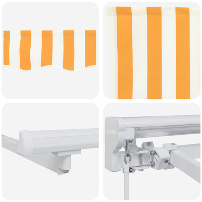 Ręczna markiza zwijana żółty 3 x 2,5 m Poliester z powłoką PU