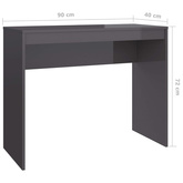 vidaXL Biurko, szare z połyskiem, 90x40x72 cm, materiał drewnopochodny