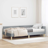 Rama Łóżka Narożnego z Materacem 2 szt. Jasnoszary 100 x 200 cm