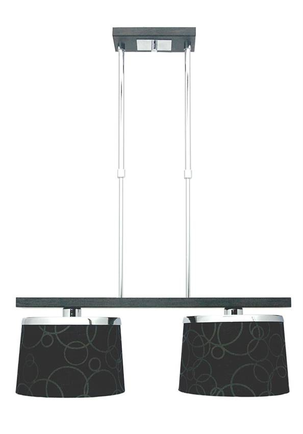 Lampa wisząca z abażurami Impresja czarny chrom 2-płomienna nowoczesna do salonu