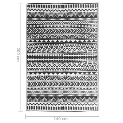 vidaXL Dywan zewnętrzny, czarny, 140 x 200 cm, PP wariant 5
