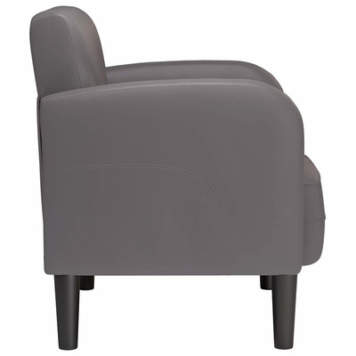 Sofa Fotel z Podłokietnikami Szary 54 cm Skóra ekologiczna