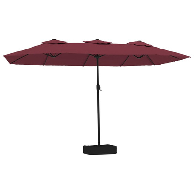 Podwójny parasol ogrodowy, bordowy, 449x265 cm