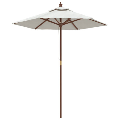 Parasol ogrodowy na drewnianym słupku, piaskowy, 196x231 cm