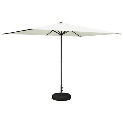 Parasol ogrodowy z podstawą 200 x 300 cm Poliester Prostokątny