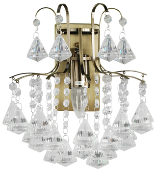 Lampa ścienna kinkiet kryształowy MONTE CARLO 1x60W E27 złoty model standard