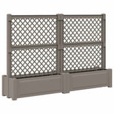Duża donica z trelisem 2 pcs Szary 200 x 43 x 133,5 cm PP
