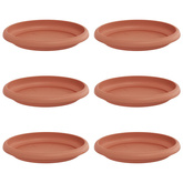 Okrągły Talerzyk Kwiatowy 6 pcs Czerwony ceglasty ? 14 x 2 cm