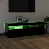 vidaXL Szafka pod TV z oświetleniem LED, czarna, 120x35x40 cm