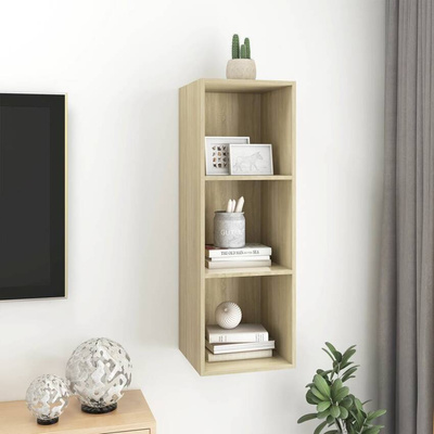 vidaXL Wisząca szafka pod TV, kolor dąb sonoma, 37x37x107 cm