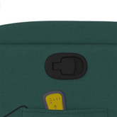 vidaXL Rozkładany fotel masujący, ciemnozielony, obity tkaniną